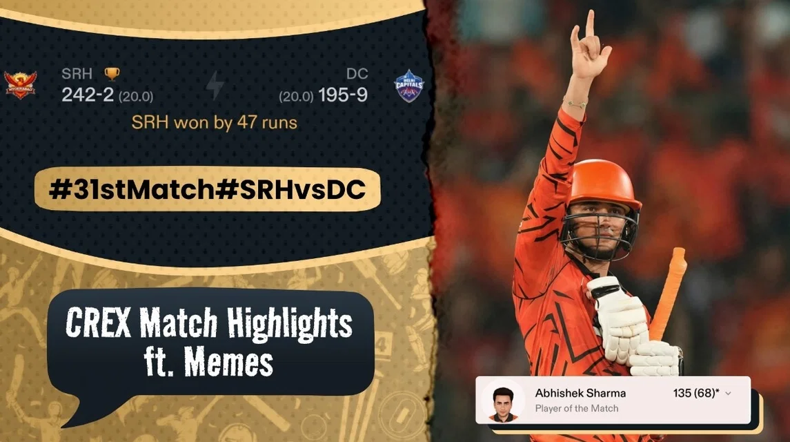 Abhishek sets Uppal on fire as Malinga wraps up the job | SRH vs DC Meme Review