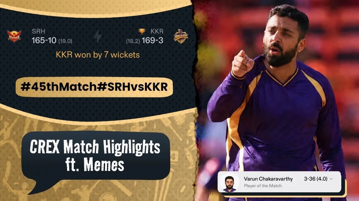 A spin masterclass from KKR choked SRH's batting unit | SRH vs KKR Meme review