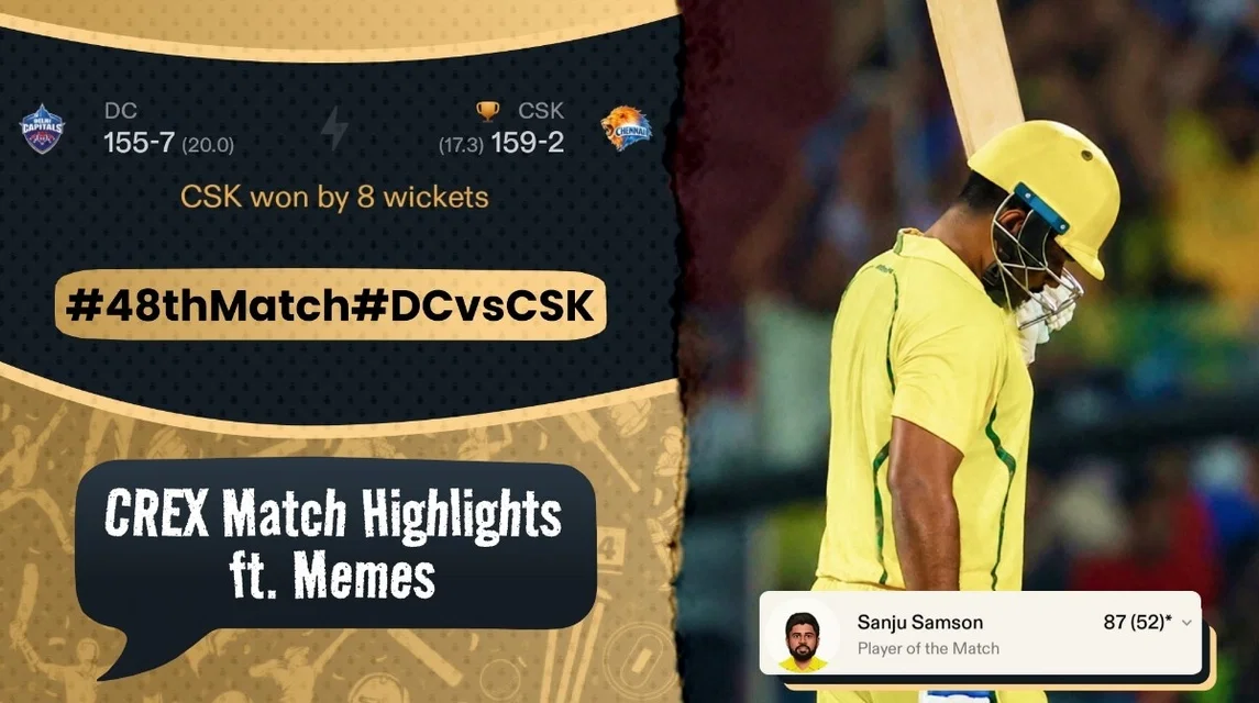 Masterclass from Samson & Kartik as CSK Crush DC | DC vs CSK Meme Review