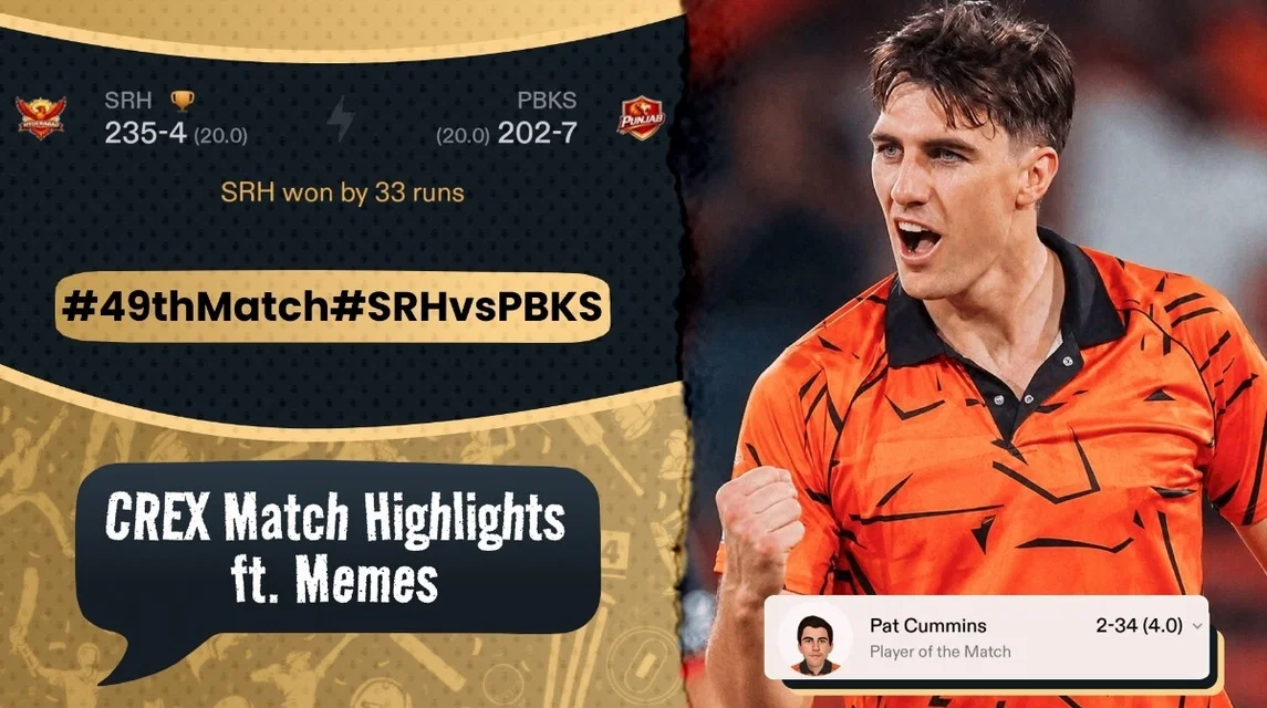 Hattrick of losses for PBKS as SRH go top of the table | PBKS vs SRH Meme review