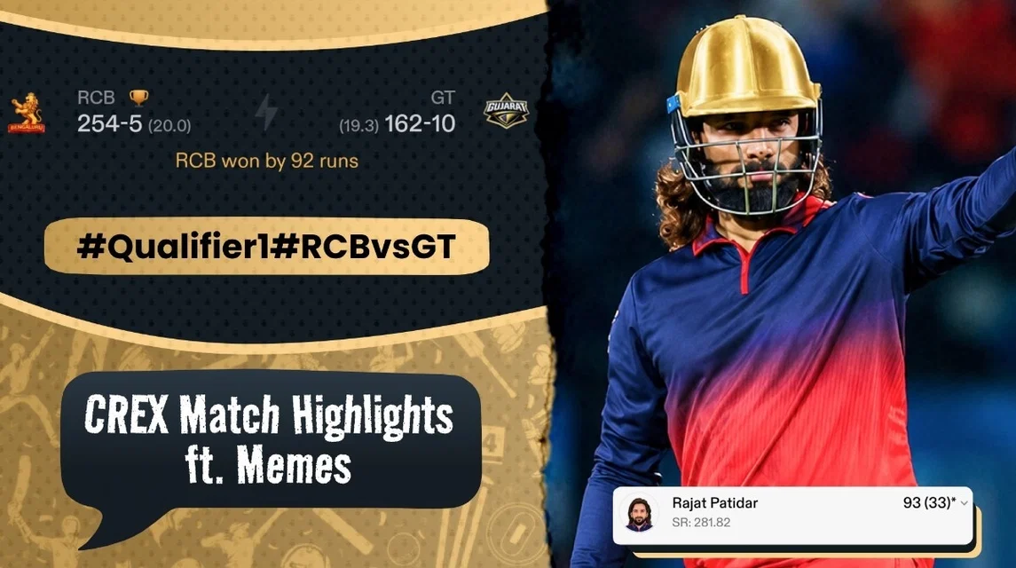 Patidar & Co. blow away GT in Qualifier 1 with a thumping win | Meme Review