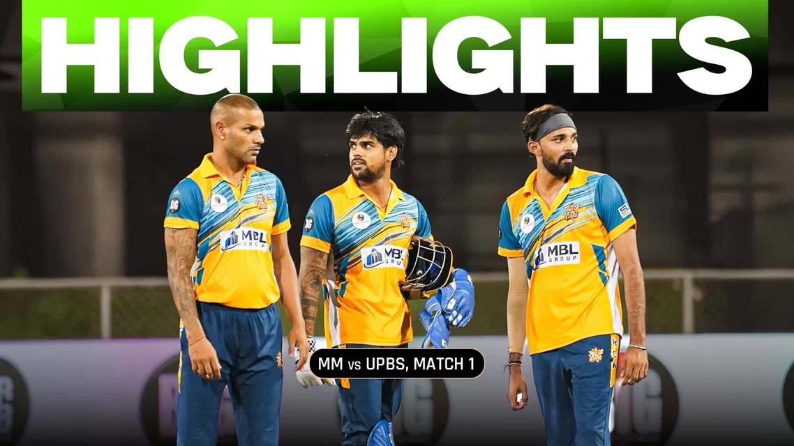 Shikhar Dhawan's 80 helped UP Brij Stars beat Mumbai Marines by 6 wickets | HIGHLIGHTS 